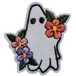 Embroidered Cottagecore Ghost  2.75" Patch Cute Halloween Iron/sew-on Craft Boho